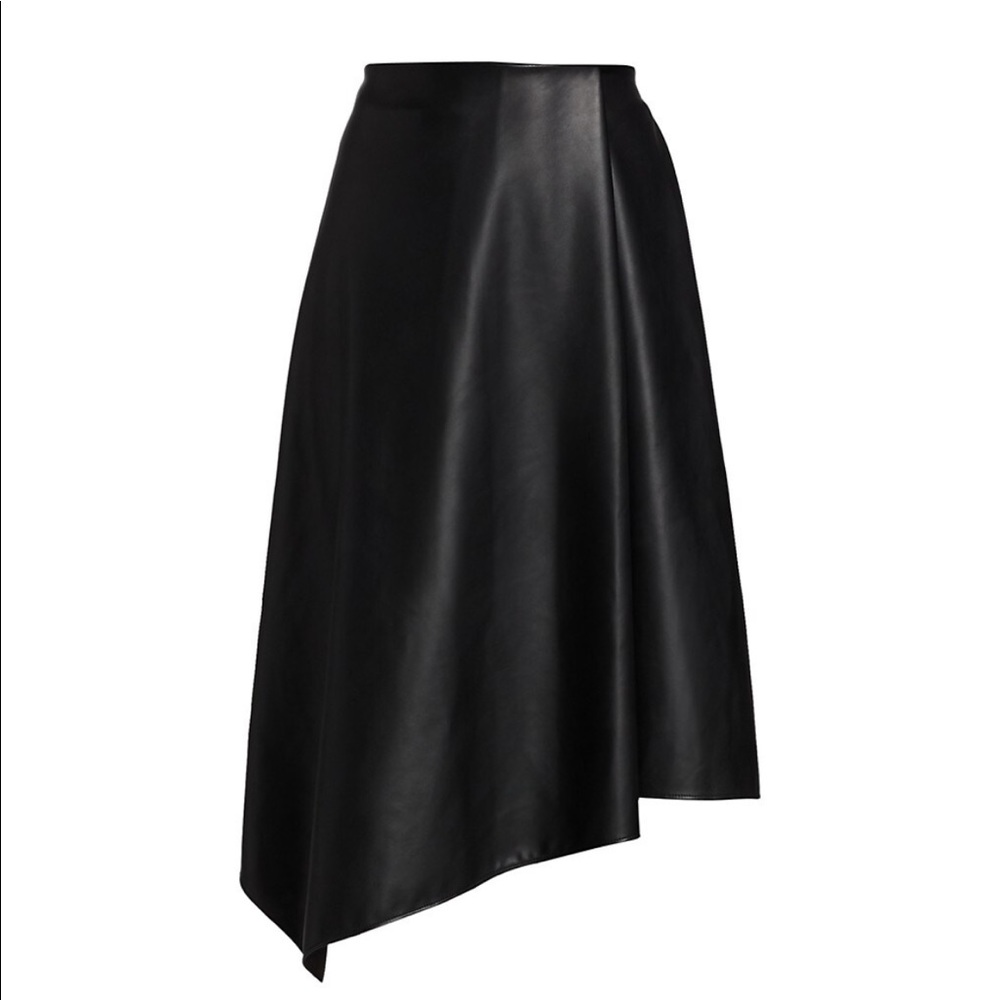 NWT Alice + Olivia Jayla Vegan Leather Asymmetric Skirt- size 8